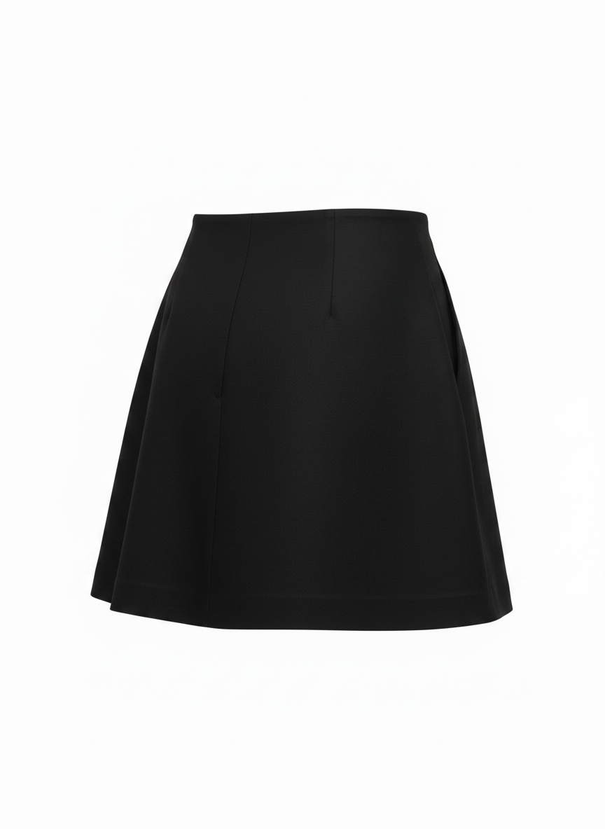 Black Button Mini Skirt