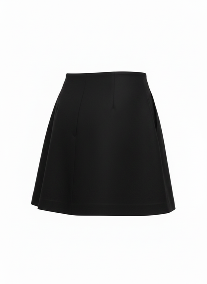 Black Button Mini Skirt
