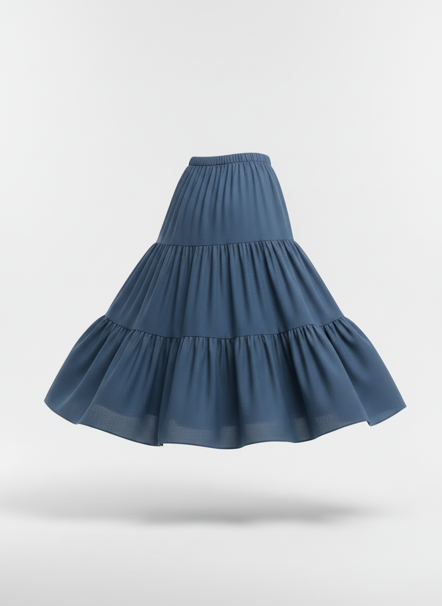 Blue Tiered Skirt