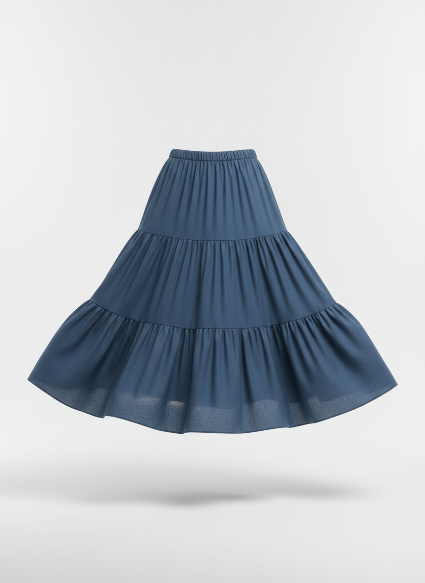 Blue Tiered Skirt