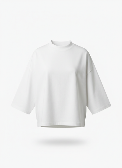 White Boxy T Shirt