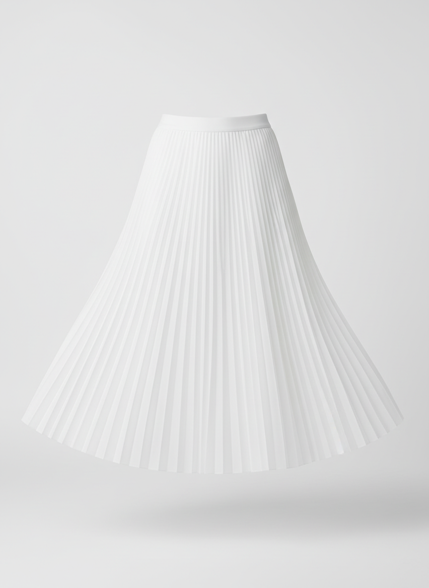 White Pleated Skirt