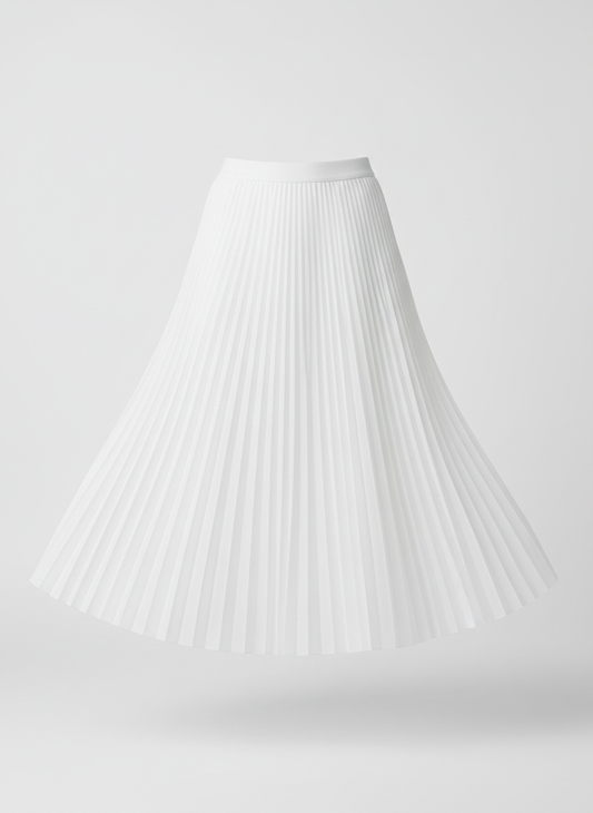 White Pleated Skirt